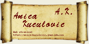 Anica Kuculović vizit kartica